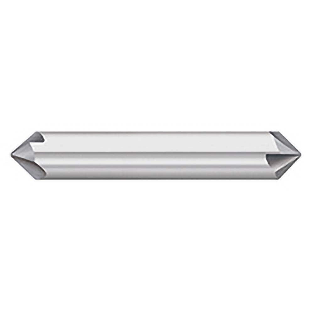 Titan USA - Chamfer Mills; Cutter Head Diameter (Inch): 5/16 ; Included Angle B: 45 ; Included Angle A: 90 ; Chamfer Mill Material: Solid Carbide ; Chamfer Mill Finish/Coating: Uncoated ; Overall Length (Inch): 2-1/2 - Exact Tooling