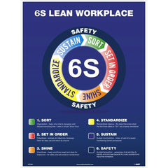 NMC - Training & Safety Awareness Posters; Subject: Teamwork ; Training Program Title: 5S; General Training Series ; Message: 6S Lean Workplace ; Series: Not Applicable ; Language: English ; Background Color: White - Exact Tooling