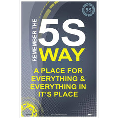NMC - Training & Safety Awareness Posters; Subject: Teamwork ; Training Program Title: 5S; General Training Series ; Message: Remember The 5S Way ; Series: Not Applicable ; Language: English ; Background Color: White - Exact Tooling