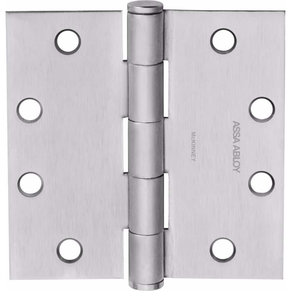 Yale - Commercial Hinges; Length (Inch): 4-1/2 ; Thickness (Decimal Inch): 0.1340 ; Minimum Thickness: 3.4036 (mm); Number of Knuckles: 5.000 ; Stanley Finish Code: US26D ; Finish/Coating: US26D - Exact Tooling
