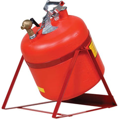 Justrite - Safety Disposal Cans; Capacity (Gal.): 5.000 ; Material: HDPE; Brass; Steel ; Color: Red ; Height (Inch): 17 ; Diameter (Inch): 11.5 ; Approval Listing/Regulations: FM - Exact Tooling