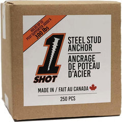 1Shot Steel Stud Anchor - Drywall & Hollow Wall Anchors Type: Self Drilling Material: Zinc - Exact Tooling