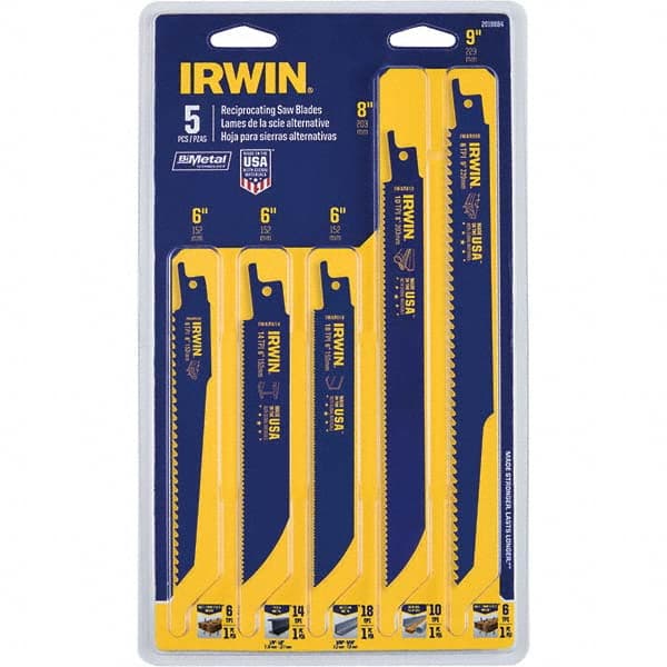 Irwin - Reciprocating Saw Blade Sets Blade Material: Bi-Metal Minimum Blade Length (Inch): 6 - Exact Tooling