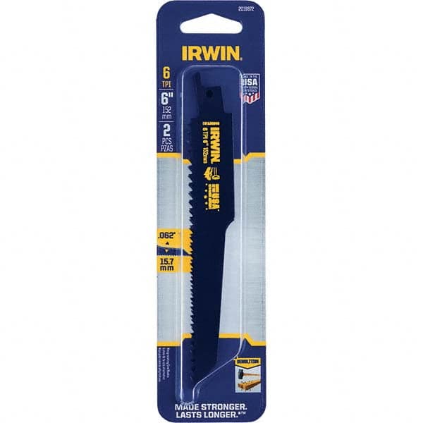 Irwin - Reciprocating Saw Blades Blade Material: Bi-Metal Blade Length (Inch): 6 - Exact Tooling