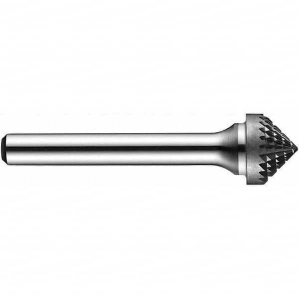 Precision Twist Drill - 5/8" Cut Diam, 1/4" Shank Diam, Carbide Double Cut 90° Angle Burr - Exact Tooling