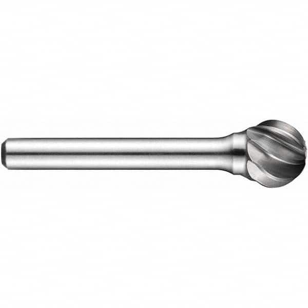 Precision Twist Drill - 1/2" Cut Diam, 1/4" Shank Diam, Carbide Aluma Cut Ball Burr - Exact Tooling