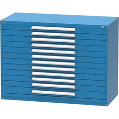 Vidmar - 12 Drawer, 45 Compartment Bright Blue Steel Modular Storage Cabinet - Exact Tooling