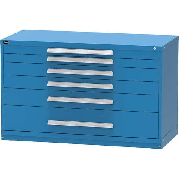 Vidmar - 6 Drawer, 45 Compartment Bright Blue Steel Modular Storage Cabinet - Exact Tooling