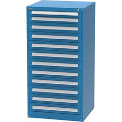 Vidmar - 12 Drawer Bright Blue Steel Modular Storage Cabinet - Exact Tooling
