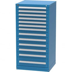 Vidmar - 13 Drawer, 344 Compartment Bright Blue Steel Modular Storage Cabinet - Exact Tooling