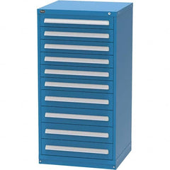 Vidmar - 10 Drawer Bright Blue Steel Modular Storage Cabinet - Exact Tooling