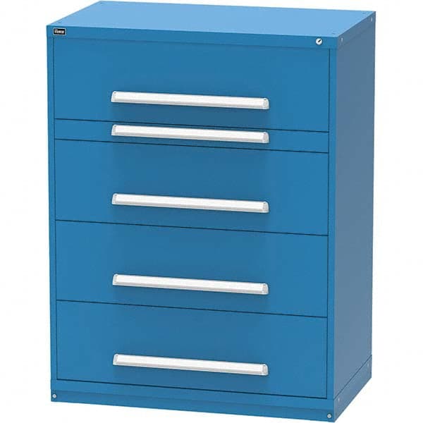 Vidmar - 4 Drawer, 45 Compartment Bright Blue Steel Modular Storage Cabinet - Exact Tooling