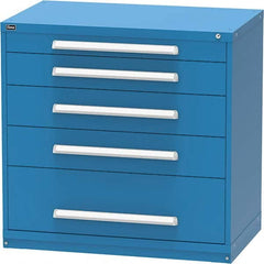 Vidmar - 5 Drawer, 45 Compartment Bright Blue Steel Modular Storage Cabinet - Exact Tooling