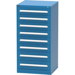 Vidmar - 8 Drawer, 124 Compartment Bright Blue Steel Modular Storage Cabinet - Exact Tooling