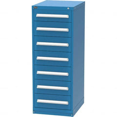 Vidmar - 7 Drawer, 45 Compartment Bright Blue Steel Modular Storage Cabinet - Exact Tooling