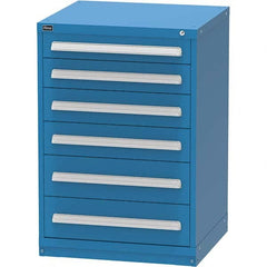 Vidmar - 6 Drawer Bright Blue Steel Modular Storage Cabinet - Exact Tooling