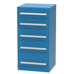 Vidmar - 5 Drawer Bright Blue Steel Modular Storage Cabinet - Exact Tooling