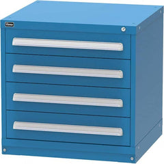 Vidmar - 4 Drawer, 344 Compartment Bright Blue Steel Modular Storage Cabinet - Exact Tooling