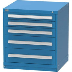 Vidmar - 5 Drawer Bright Blue Steel Modular Storage Cabinet - Exact Tooling