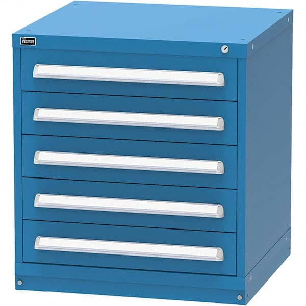 Vidmar - 5 Drawer, 344 Compartment Bright Blue Steel Modular Storage Cabinet - Exact Tooling