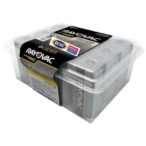 Ability One - Batteries; Type: Standard ; Battery Size: D; D ; Battery Chemistry: Alkaline ; Voltage: 1.50 ; Rechargeable: Disposable ; Terminal Style: Flat - Exact Tooling