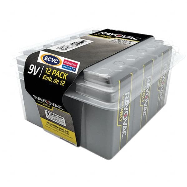 Ability One - Batteries; Type: Standard ; Battery Size: 9V; 9V ; Battery Chemistry: Alkaline ; Voltage: 1.50 ; Rechargeable: Disposable ; Terminal Style: Snap - Exact Tooling