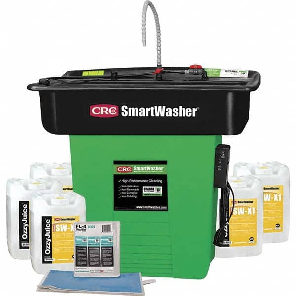 CRC - 25 Gal Free Standing Water-Based Mobile Parts Washer Kit - Exact Tooling