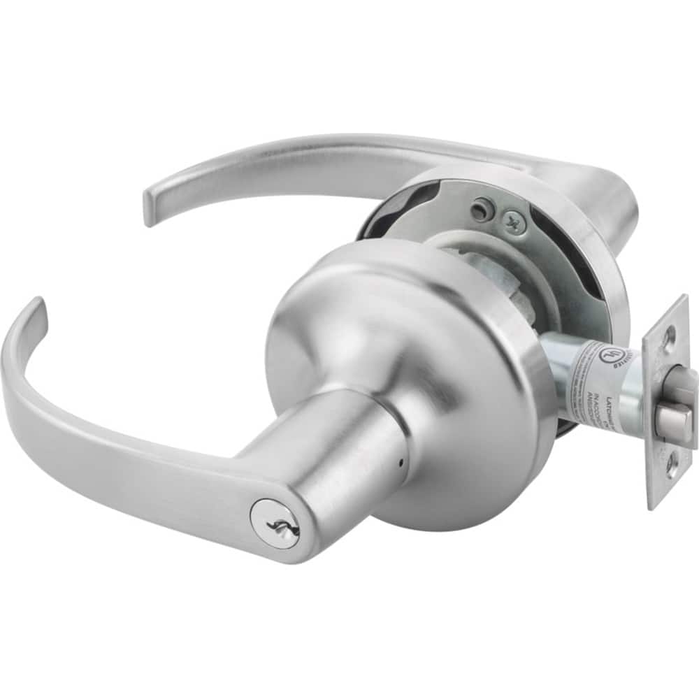 Yale - Lever Locksets; Door Thickness: 1-3/4 (Inch); Door Thickness: 1-3/4 ; Back Set: 2-3/4 (Inch); For Use With: Storeroom; Utility; Exit Doors ; Finish/Coating: Satin Chrome ; Cylinder Type: 6 Pin Schlage C Keway, Keyed - Exact Tooling