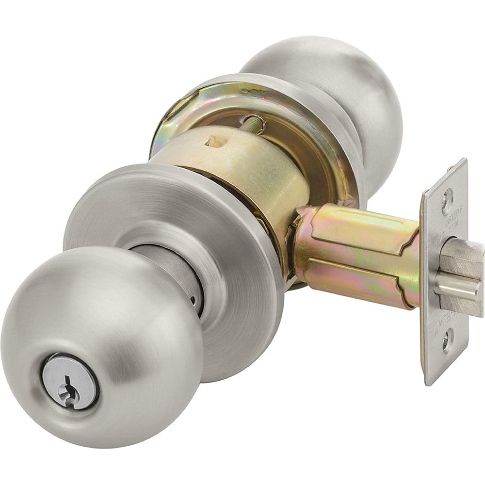Yale - Lever Locksets; Door Thickness: 1-3/4 (Inch); Door Thickness: 1-3/4 ; Back Set: 2-3/4 (Inch); For Use With: Storeroom; Utility; Exit Doors ; Finish/Coating: Satin Stainless Steel ; Cylinder Type: 6 Pin Schlage C Keway, Keyed - Exact Tooling