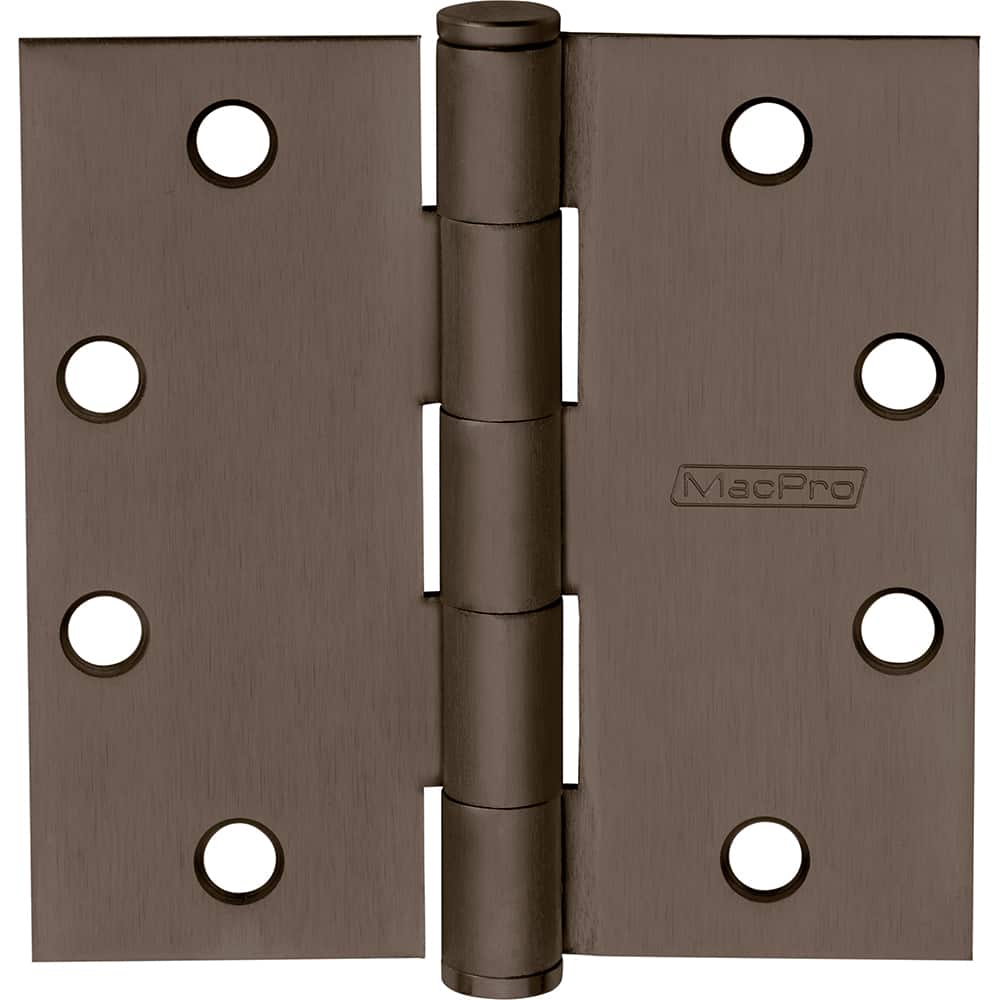 Yale - Commercial Hinges; Length (Inch): 4-1/2 ; Thickness (Decimal Inch): 0.1340 ; Minimum Thickness: 3.4036 (mm); Number of Knuckles: 5.000 ; Stanley Finish Code: US10B ; Finish/Coating: US10B - Exact Tooling
