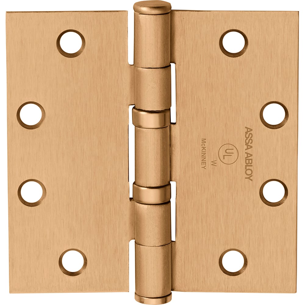 Yale - Commercial Hinges; Length (Inch): 4-1/2 ; Thickness (Decimal Inch): 0.1340 ; Number of Knuckles: 5.000 ; Stanley Finish Code: US10 ; Finish/Coating: US10 ; Box Quantity: 3 - Exact Tooling