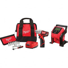 Milwaukee Tool - Cordless Impact Wrenches & Ratchets Voltage: 12.0 Drive Size (Inch): 3/8 - Exact Tooling