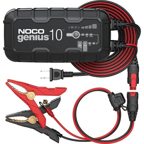Noco - Automotive Battery Chargers & Jump Starters; Type: Automatic Charger/Maintainer ; Amperage Rating: 10.0 ; Starter Amperage: 0.5 ; Voltage: 100-240 VAC ; Battery Size Group: 6 and 12 Volt - Exact Tooling