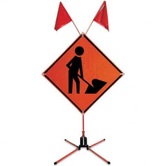 VizCon - Sign Posts & Traffic Sign Accessories Type: Roll-Up Sign Stand Sign Post/Stand Height (Feet): 4 - Exact Tooling