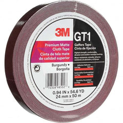 3M - 50m x 24mm x 11 mil Burgundy Cotton Cloth Gaffers Tape - Exact Tooling