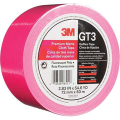 3M - 50m x 72mm x 11 mil Fluorescent Pink Cotton Cloth Gaffers Tape - Exact Tooling