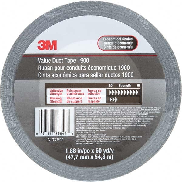 3M - 60 Yd x 1.88" x 5.8 mil Silver Polyethylene Cloth Duct Tape - Exact Tooling