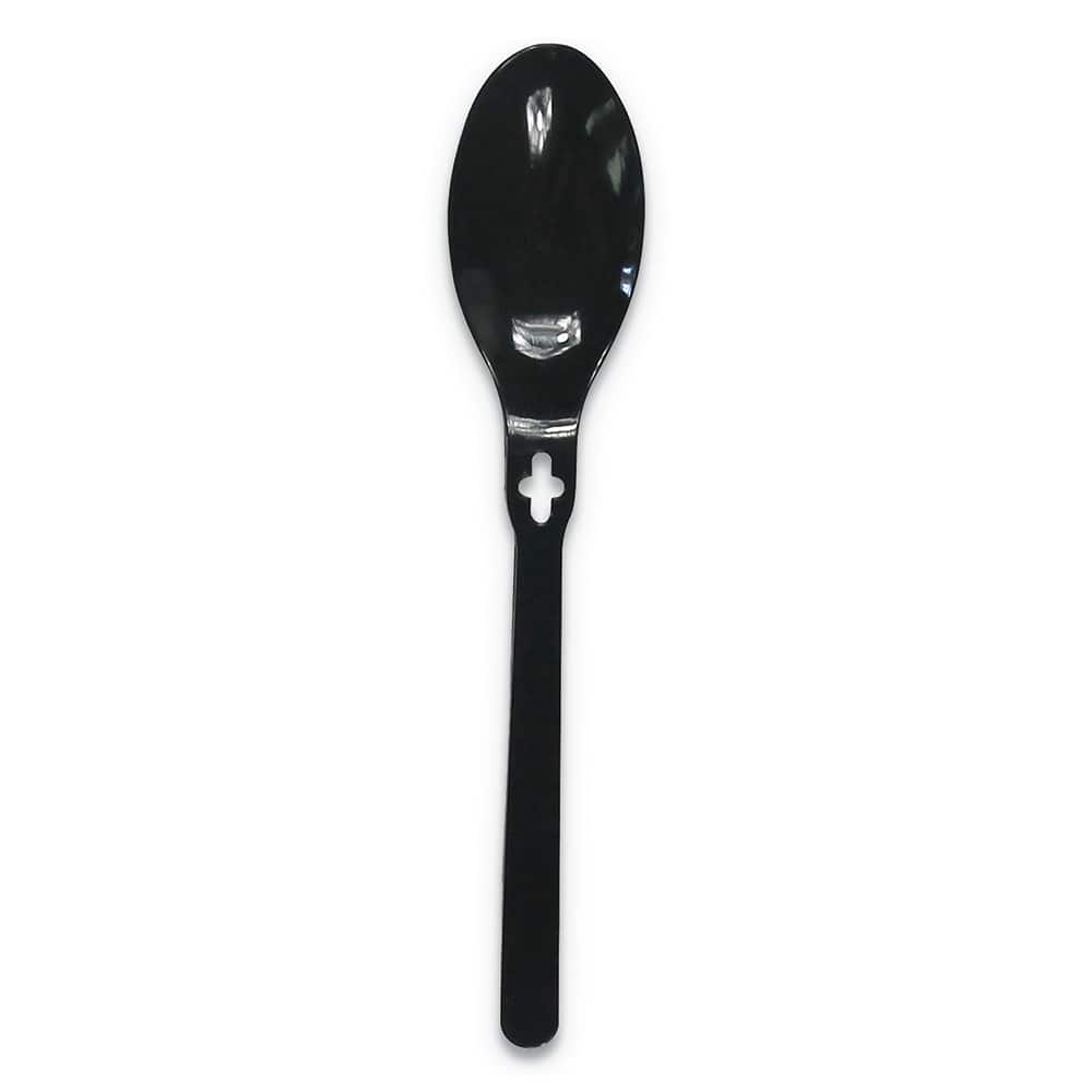 WeGo - Paper & Plastic Cups, Plates, Bowls & Utensils; Breakroom Accessory Type: Soup Spoon ; Breakroom Accessory Description: Utensils-Disposable Soup Spoon ; Color: Black - Exact Tooling