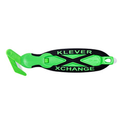 Klever Innovations - Utility Knives, Snap Blades & Box Cutters; Type: Safety Blade ; Blade Type: Concealed ; Number of Blades Included: 1 ; Number of Blades: 1 ; Handle Material: Plastic ; Color: Green - Exact Tooling