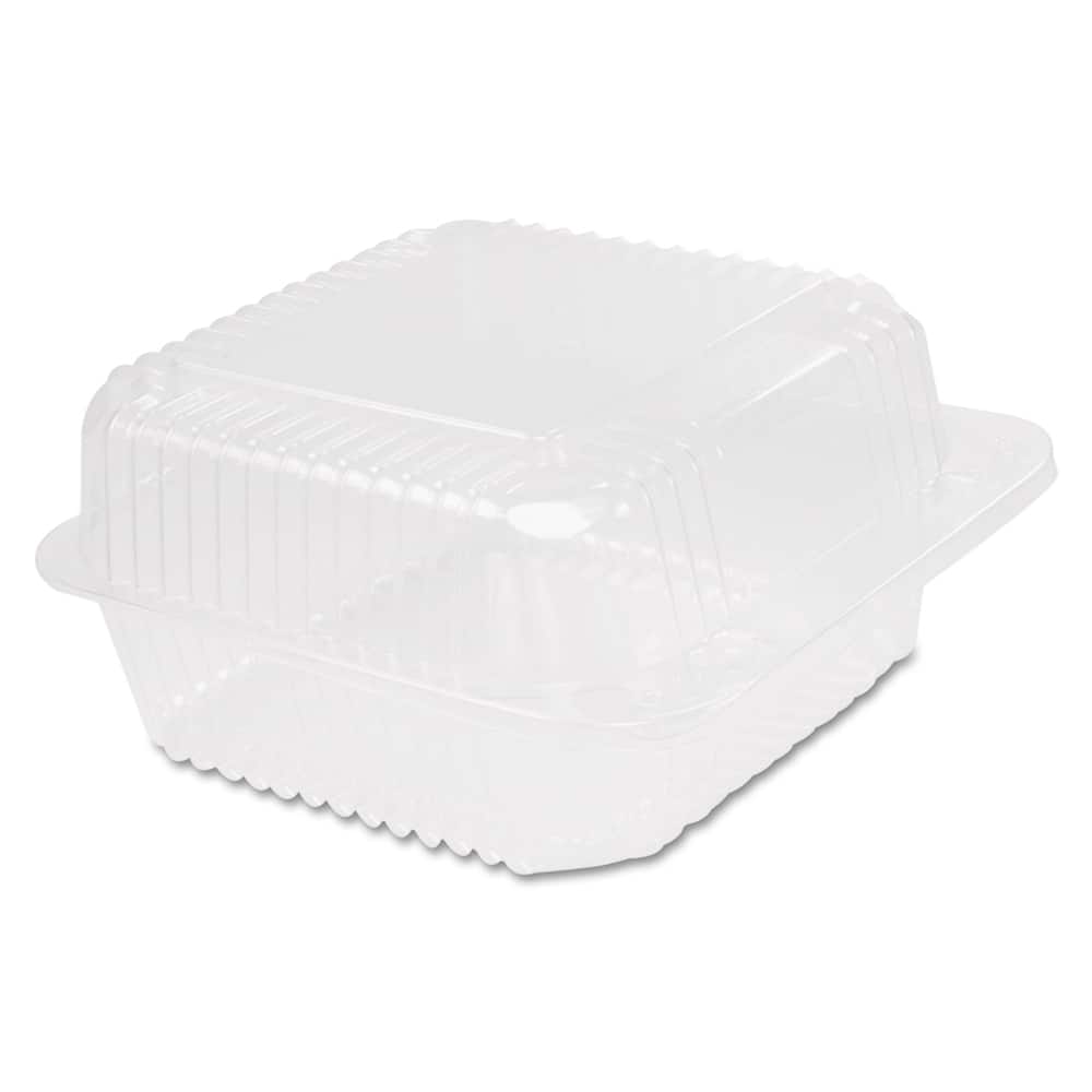 DART - Food Containers; Type: Hinged Container ; Shape: Square ; Volume Range: 64 oz. - Exact Tooling