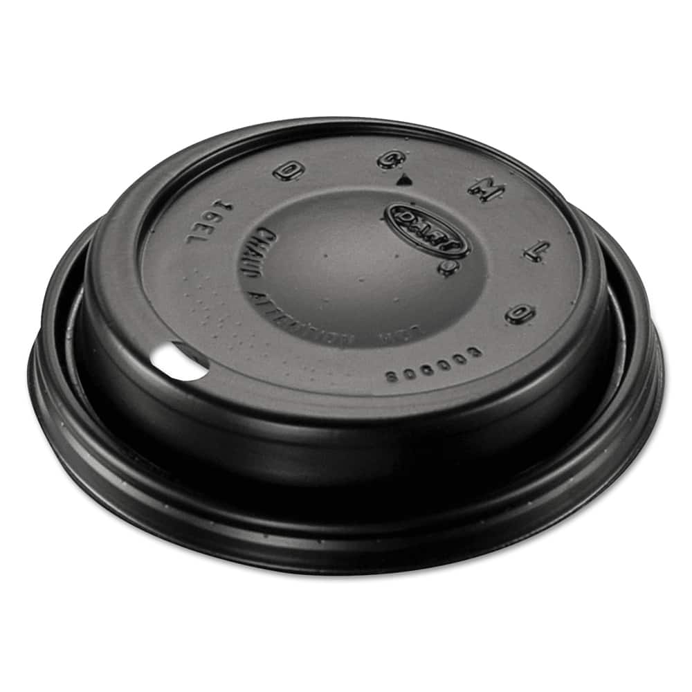 DART - Paper & Plastic Cups, Plates, Bowls & Utensils; Breakroom Accessory Type: Hot Cup Lid ; Breakroom Accessory Description: Cup Lids-Hot Cup Dome ; Color: Black - Exact Tooling