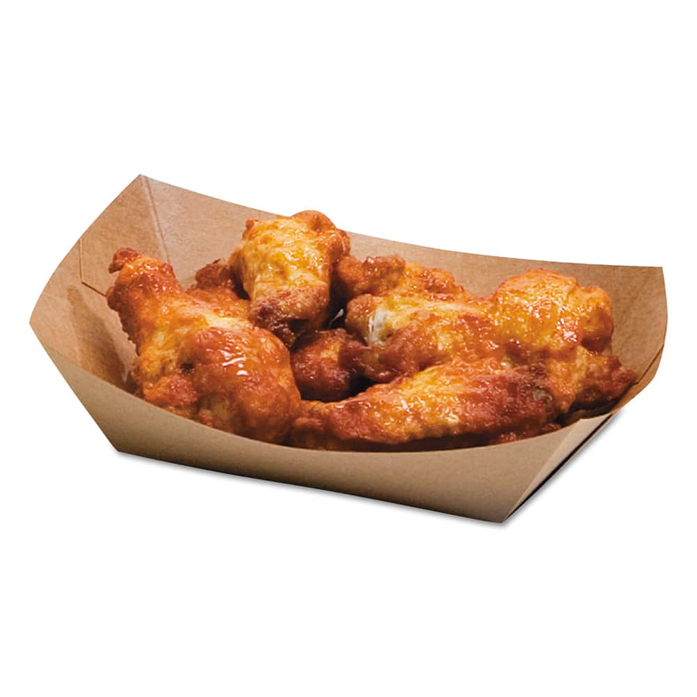 Bagcraft Papercon - Food Containers; Type: Food Tray ; Shape: Rectangular ; Volume Range: Smaller than 64 oz. ; Height (Decimal Inch): 2.000000 ; Diameter/Width (Decimal Inch): 6.5000 ; Length (Decimal Inch): 1.6250 - Exact Tooling