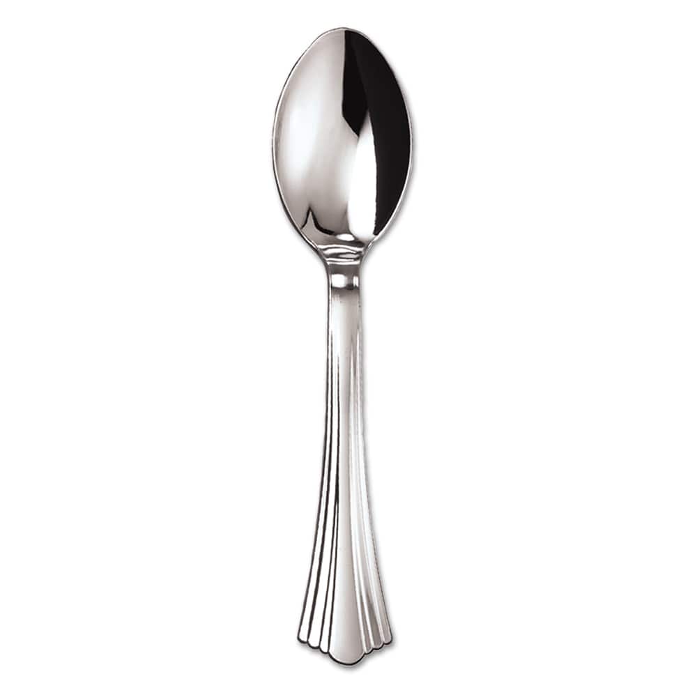 WNA - Paper & Plastic Cups, Plates, Bowls & Utensils; Breakroom Accessory Type: Soup Spoon ; Breakroom Accessory Description: Utensils-Disposable Soup Spoon ; Color: Silver - Exact Tooling