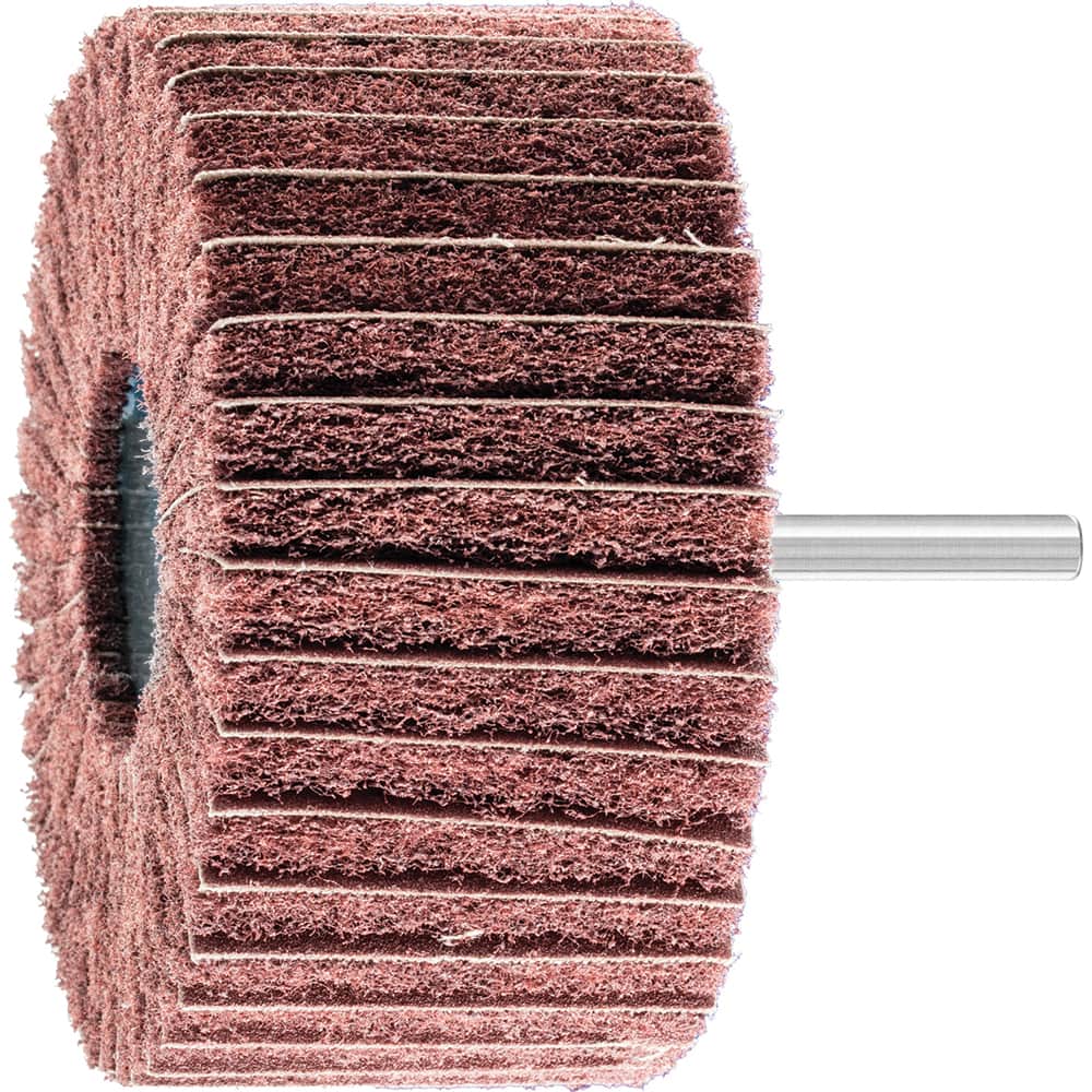 PFERD - Mounted Flap Wheels; Abrasive Type: Non-Woven ; Outside Diameter (Inch): 4 ; Face Width (Inch): 5/8 ; Abrasive Material: Aluminum Oxide ; Grit: 180 ; Mounting Type: 1/4" Shank - Exact Tooling