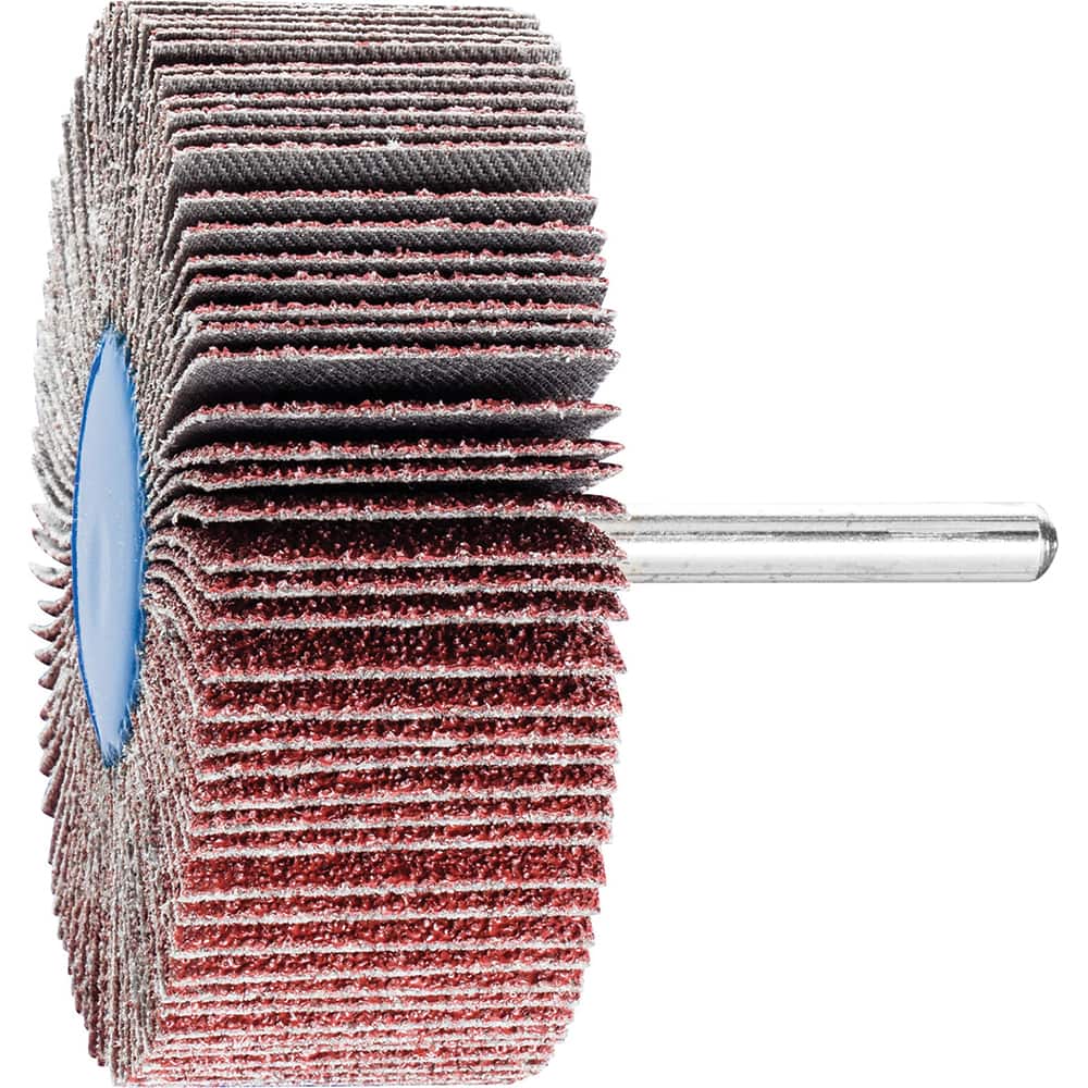 PFERD - Mounted Flap Wheels; Abrasive Type: Coated ; Outside Diameter (Inch): 3 ; Face Width (Inch): 1 ; Abrasive Material: Ceramic Oxide ; Grit: 40 ; Mounting Type: 1/4" Shank - Exact Tooling
