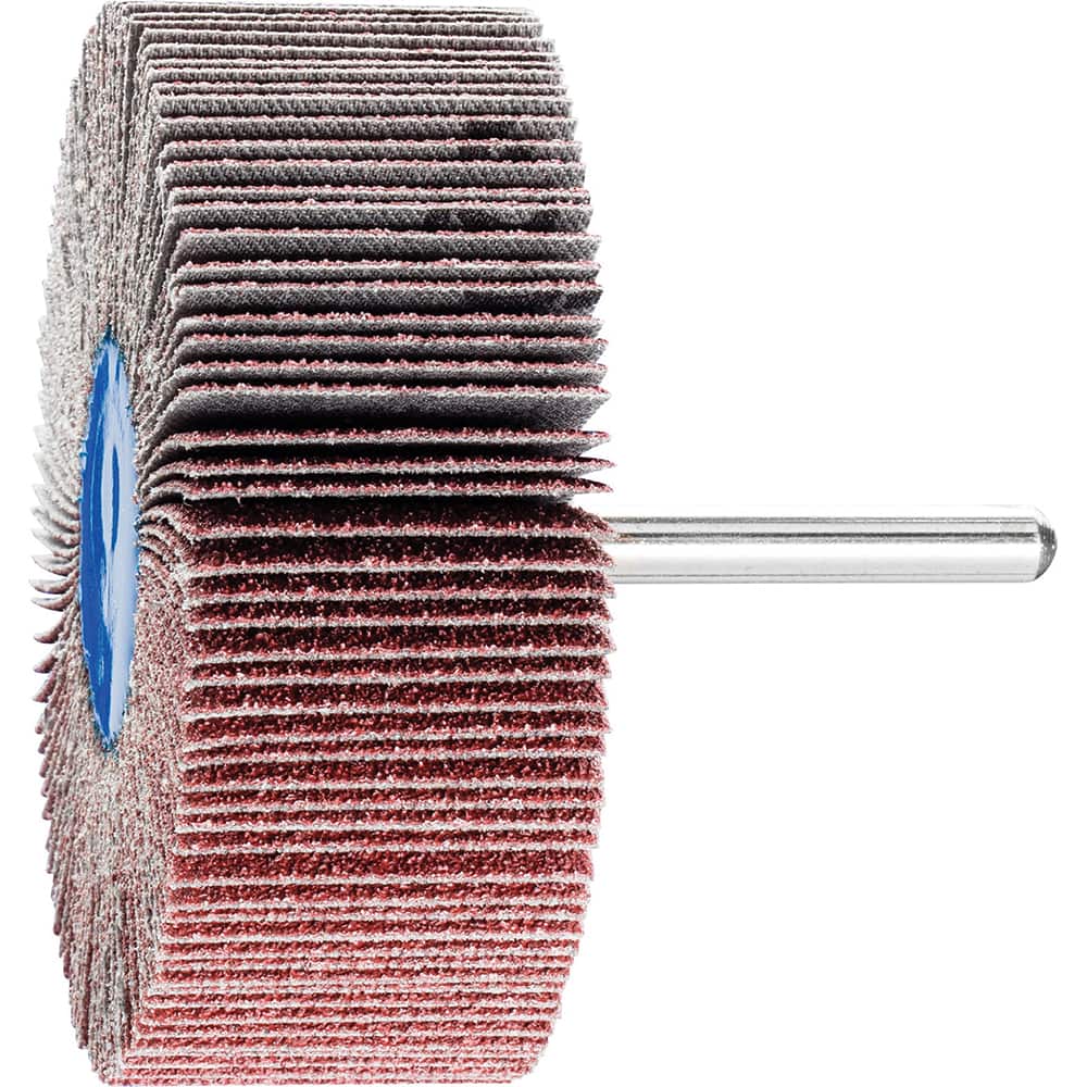 PFERD - Mounted Flap Wheels; Abrasive Type: Coated ; Outside Diameter (Inch): 3 ; Face Width (Inch): 1 ; Abrasive Material: Ceramic Oxide ; Grit: 60 ; Mounting Type: 1/4" Shank - Exact Tooling