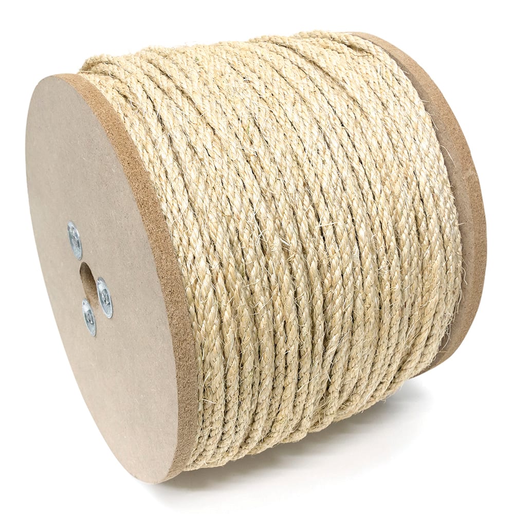 Mibro - Rope; Type: Twisted Rope ; Head/Holder Diameter (Inch): 1/4 ; Material: Sisal ; Load Capacity (Lb.): 48.000 ; Maximum Length: 1200.00 ; Color: Natural - Exact Tooling