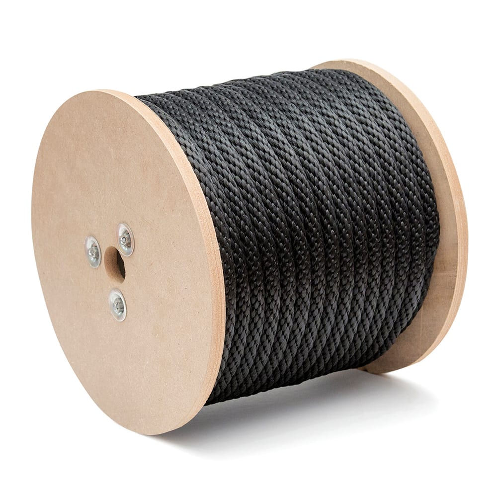 Mibro - Rope; Type: Solid Braid ; Head/Holder Diameter (Inch): 5/8 ; Material: Polypropylene ; Load Capacity (Lb.): 290.000 ; Maximum Length: 200.00 ; Color: Black - Exact Tooling