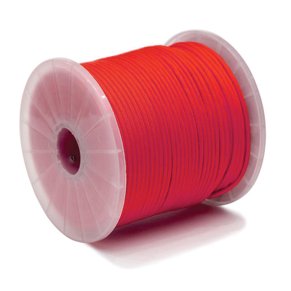 Mibro - Rope; Type: Paracord ; Head/Holder Diameter (Inch): 5/32 ; Material: Nylon ; Load Capacity (Lb.): 110.000 ; Maximum Length: 400.00 ; Color: Red - Exact Tooling