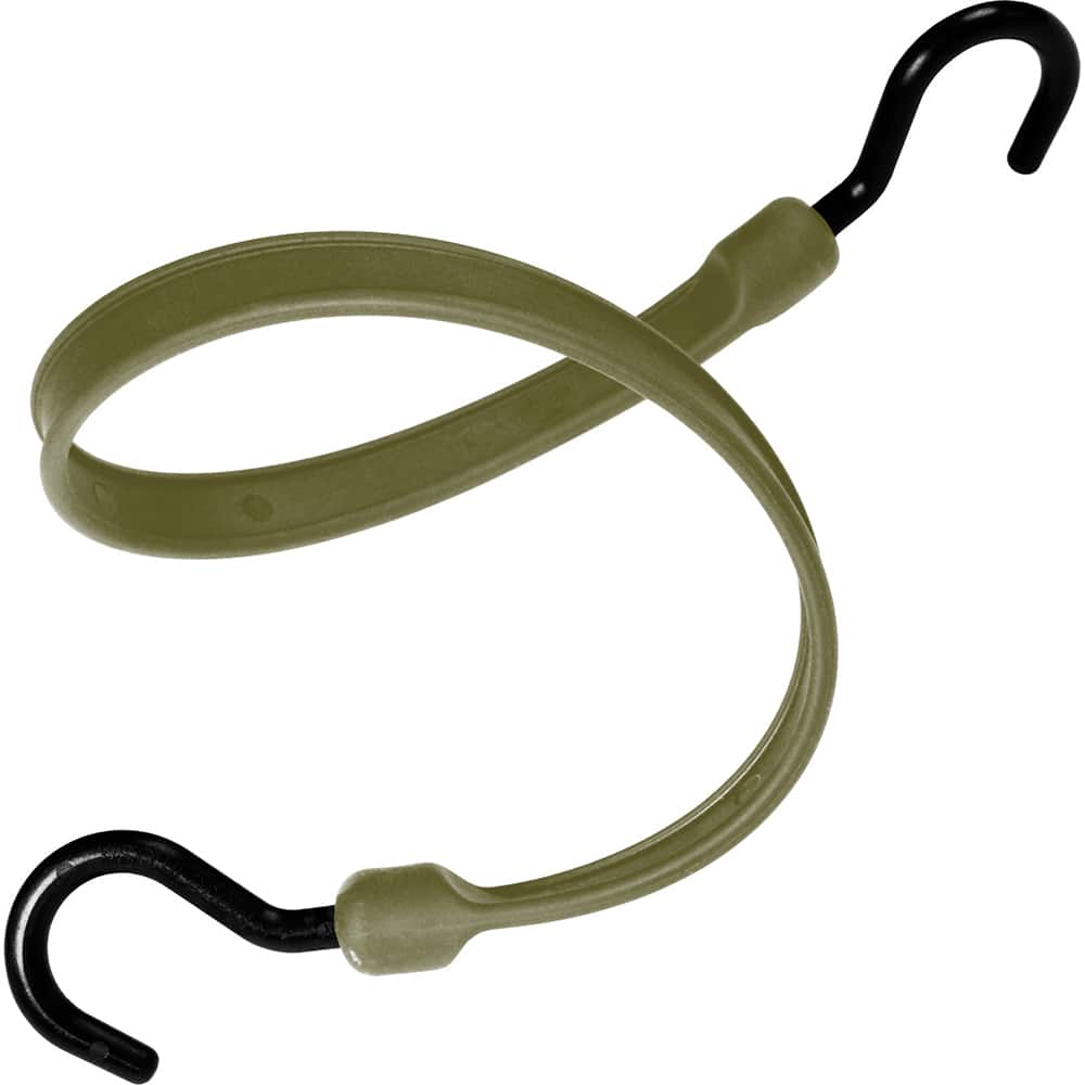 The Better Bungee - Stretch Tie Downs; Type: Heavy Duty Bungee Strap ; End Type: Molded Nylon Hook End ; Color: Military Green ; Fractional Overall Lengths: 18 - Exact Tooling